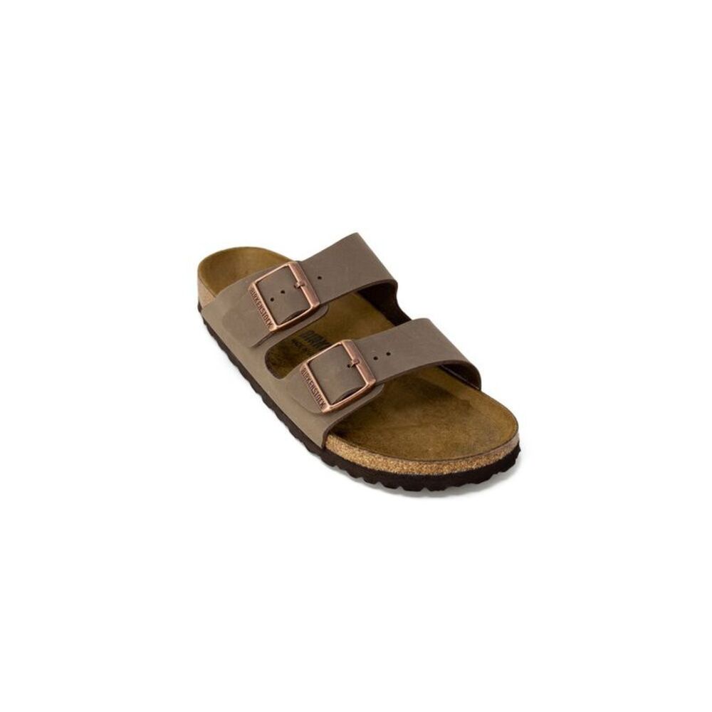 Birkenstock Brown Leather Flat Women's Sandals